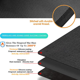 UBeesize firepit pad protects outdoor deck area