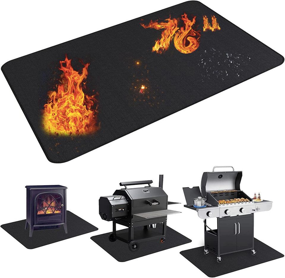 UBeesize grill mat under grill 76x48 inches protects decking from grease