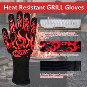 UBeesize lengthened gloves feature silicone grip for non-slip tongs.