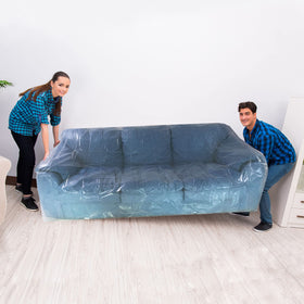 UBOXES sofa moving cover blocks dust and dirt during moves.