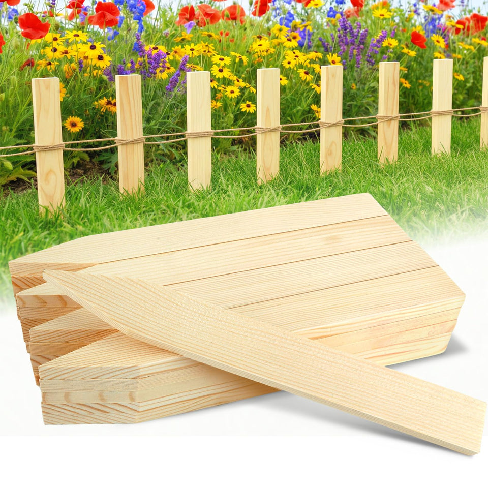 UCandy 12-inch wooden stake with sharp point for easy soil insertion.