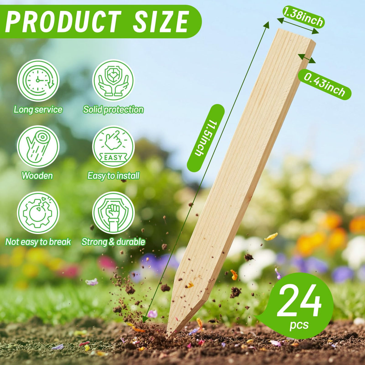 UCandy wooden stake for silt fence installation and marking.