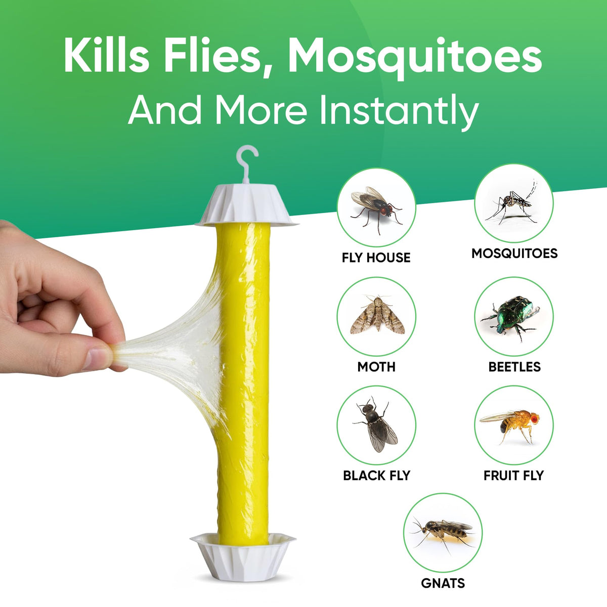 UCatch fly stick trap tray supports honey attractant for better capture.