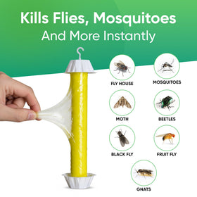 UCatch fly stick trap tray supports honey attractant for better capture.