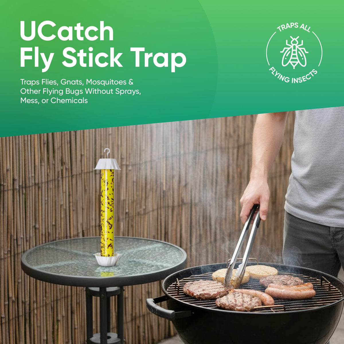UCatch fly stick trap easy to set and hang anywhere.
