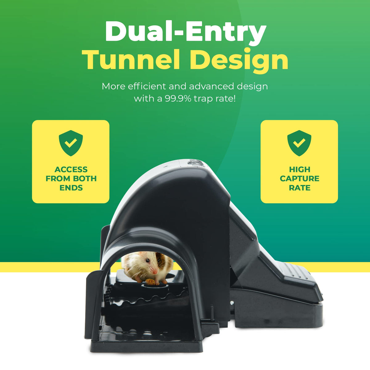UCatch hands-free trap operation shown for quick setup and safe disposal.