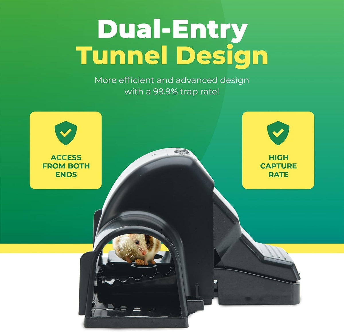 UCatch rat trap dual-entry indoor outdoor side view showing bait area
