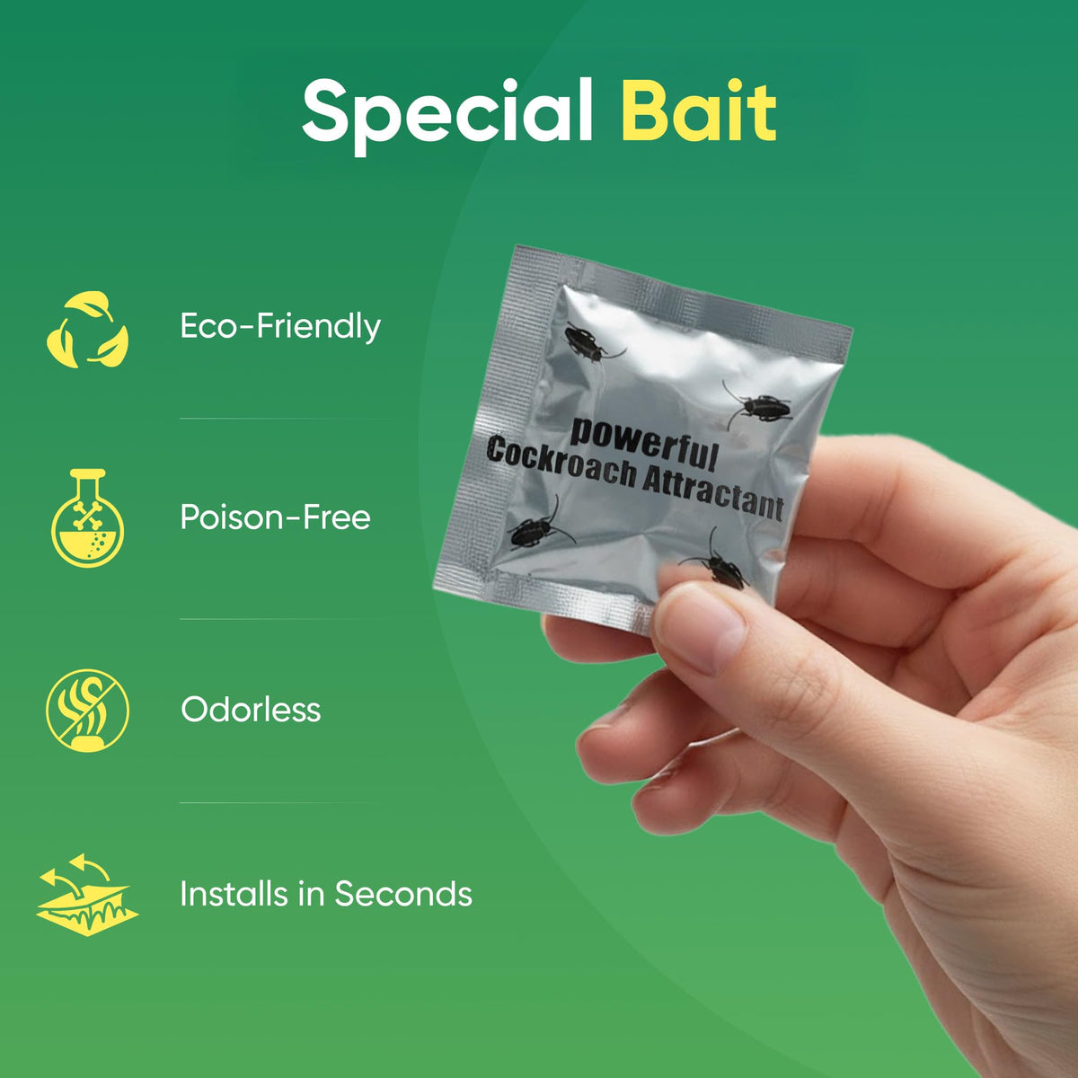 UCatch sturdy-adhesive holds pests securely without overpowering odors