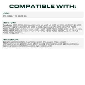 Aramid-cord construction from UDC Mower Belts emphasizes high tensile strength.