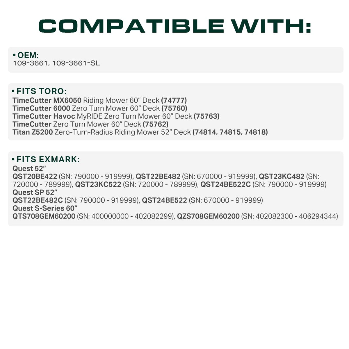 UDC Mower Belts 154 inch length belt for long mowing runs.