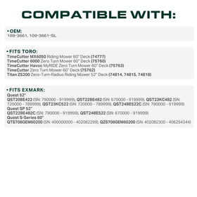 UDC Mower Belts 154 inch length belt for long mowing runs.
