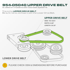 UDC Mower Belts 35-25-inch length close-up for Troy-Bilt Pony compatibility.