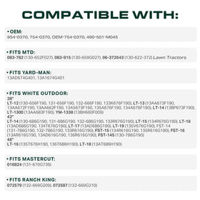 UDC Mower Belts 754-0370 on-tractor installation demonstrates direct replacement