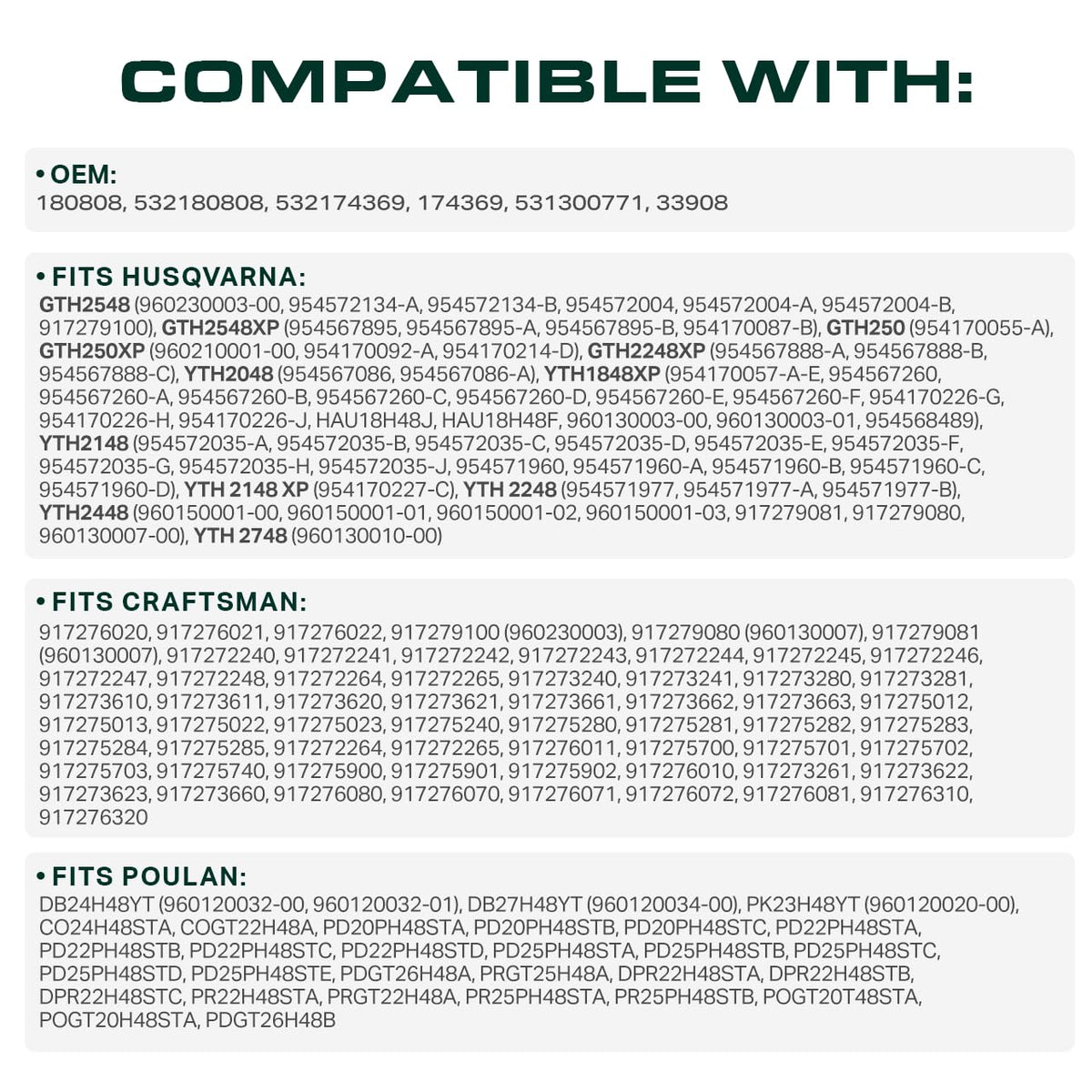 UDC Mower Belts 89 inch length label for precise fit