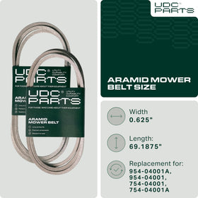 UDC Mower Belts 954-04001A belt laid flat to show length.