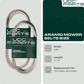 UDC Mower Belts 954-04062 aramid cords closeup showing strength