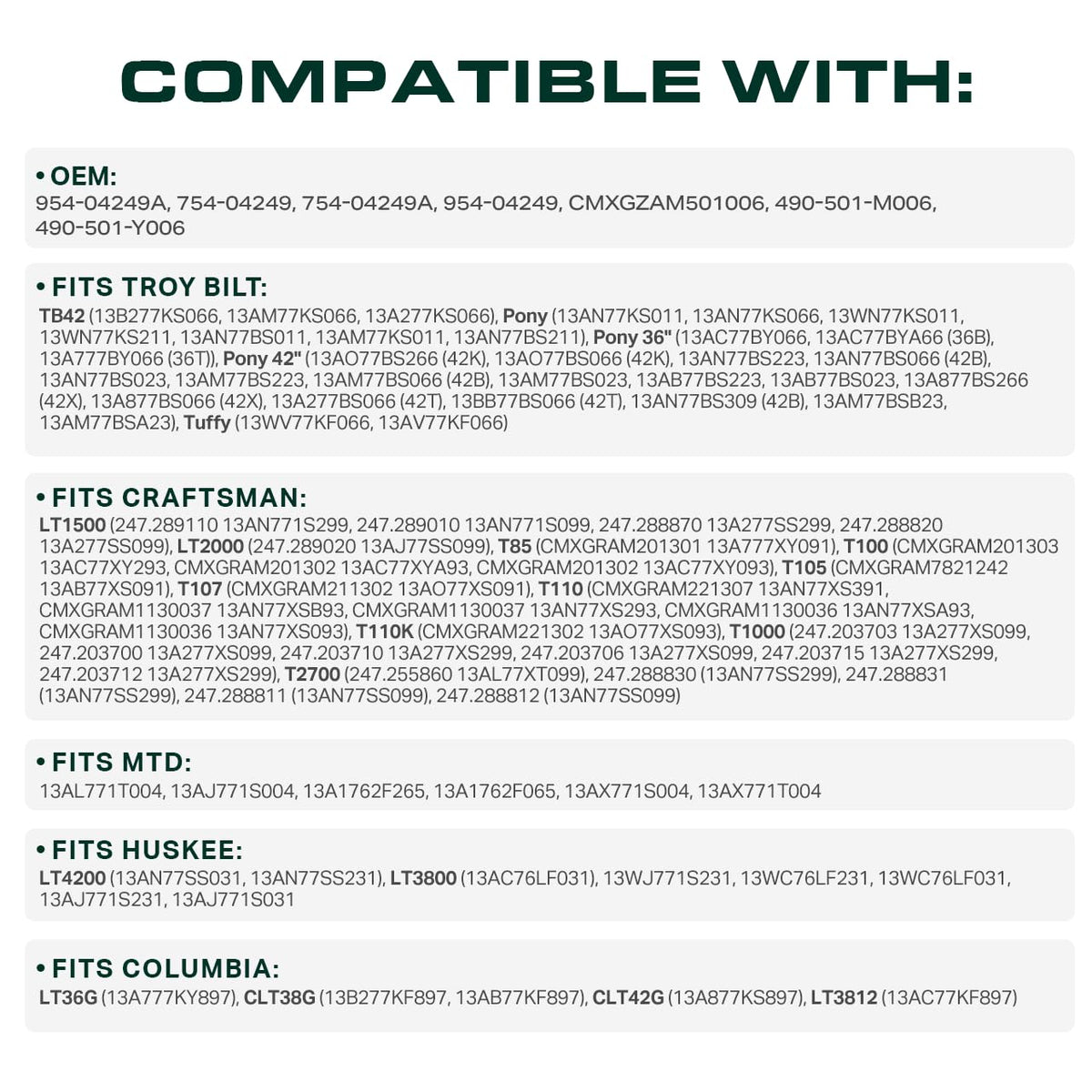 Aramid cord construction on UDC Mower Belts highlights strength and durability.