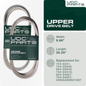 UDC Mower Belts 954-05040 belt install diagram image, easy compatibility check.