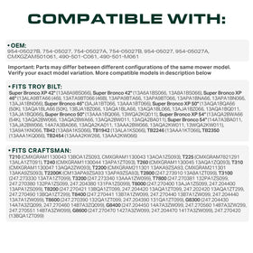 UDC Mower Belts 954-05027B compatibility list highlights wide model support.