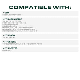 GX20072 installed on John Deere 42-inch deck for reliable mowing