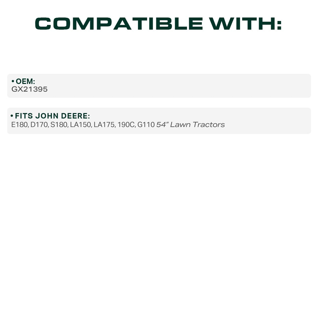 GX21395 belt cross-section highlights durability under wrap.