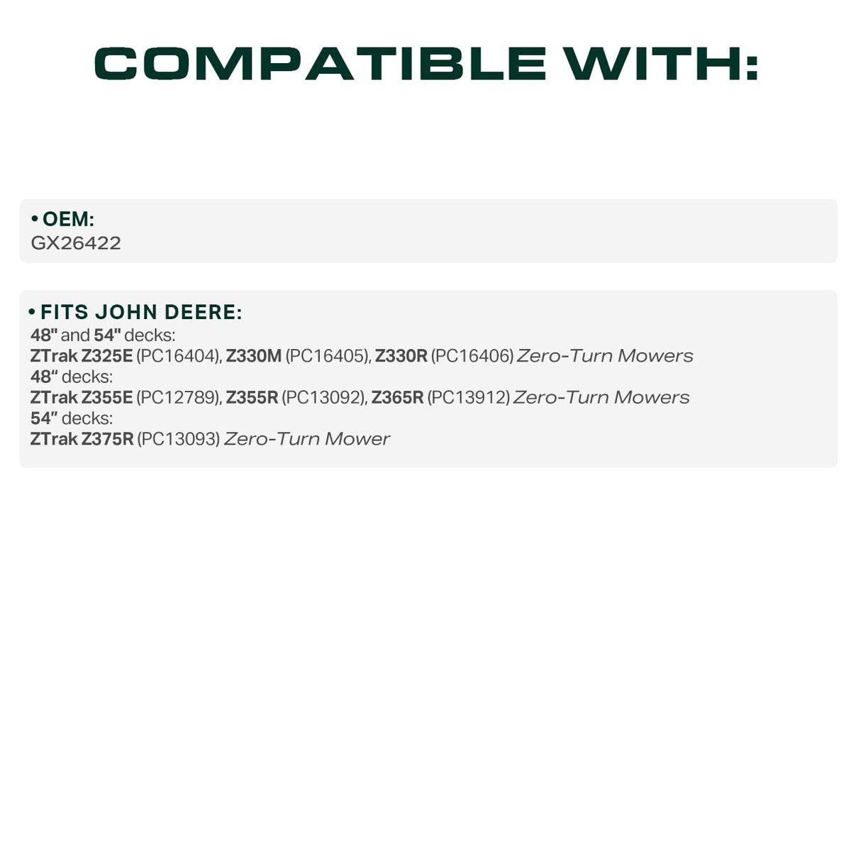 UDC GX26422 aramid cords highlight high-strength deck belt for tough terrains
