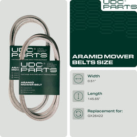UDC Mower Belts GX26422 deck belt for 48-inch decks, smooth performance