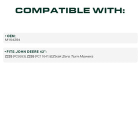 UDC Mower Belts John Deere Z225/Z235 compatibility for EZTrak decks.