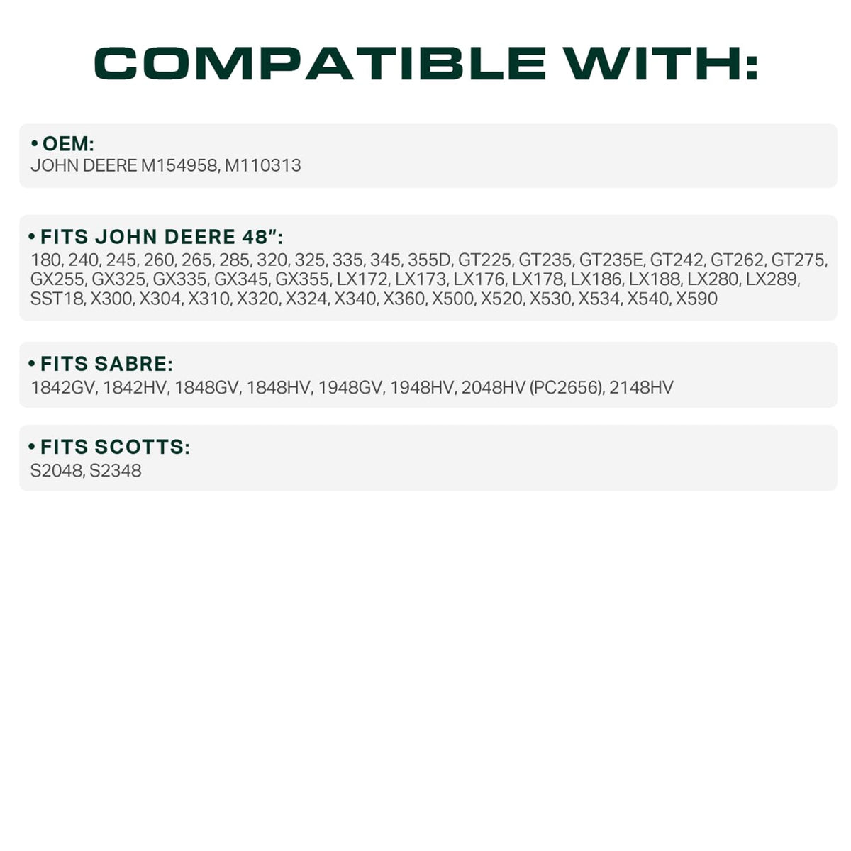 UDC Mower Belts replacement for M154958 and M110313 ensuring OEM-like performance