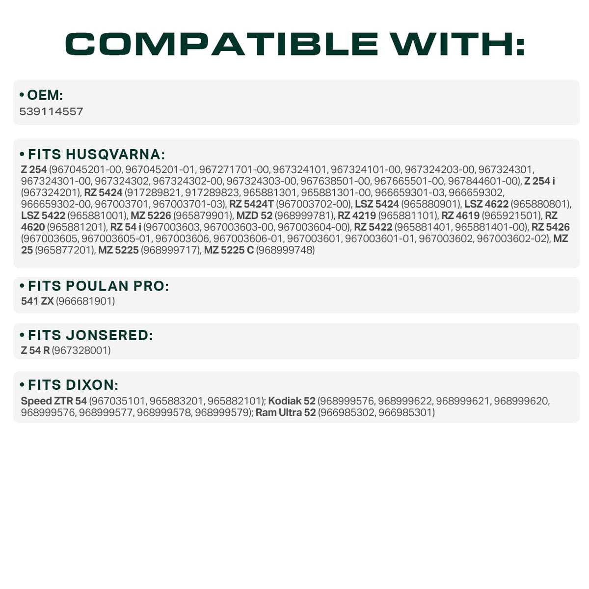 UDC Mower Belts natural rubber body delivers flexible mowing seasons.