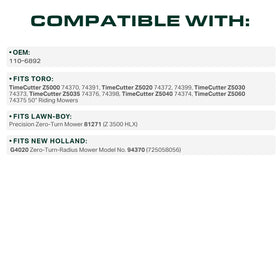 UDC Mower Belts two-layer wrap adds durability and wear resistance