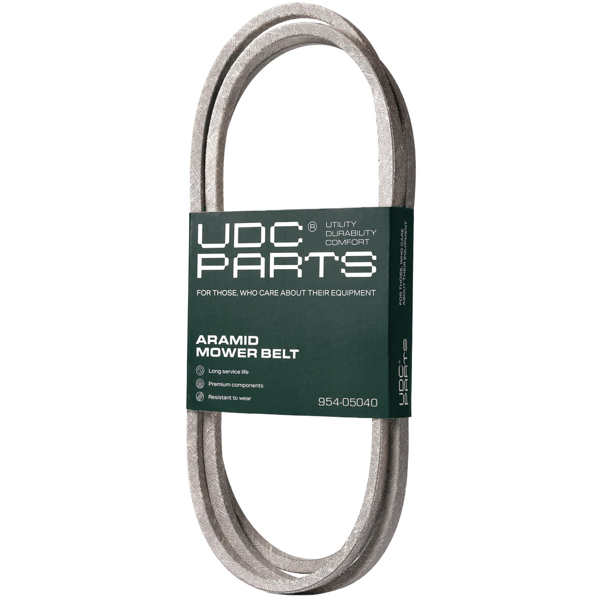 UDC Mower Belts upper drive belt 954-05040 close-up for Craftsman models, reliable torque transfer.
