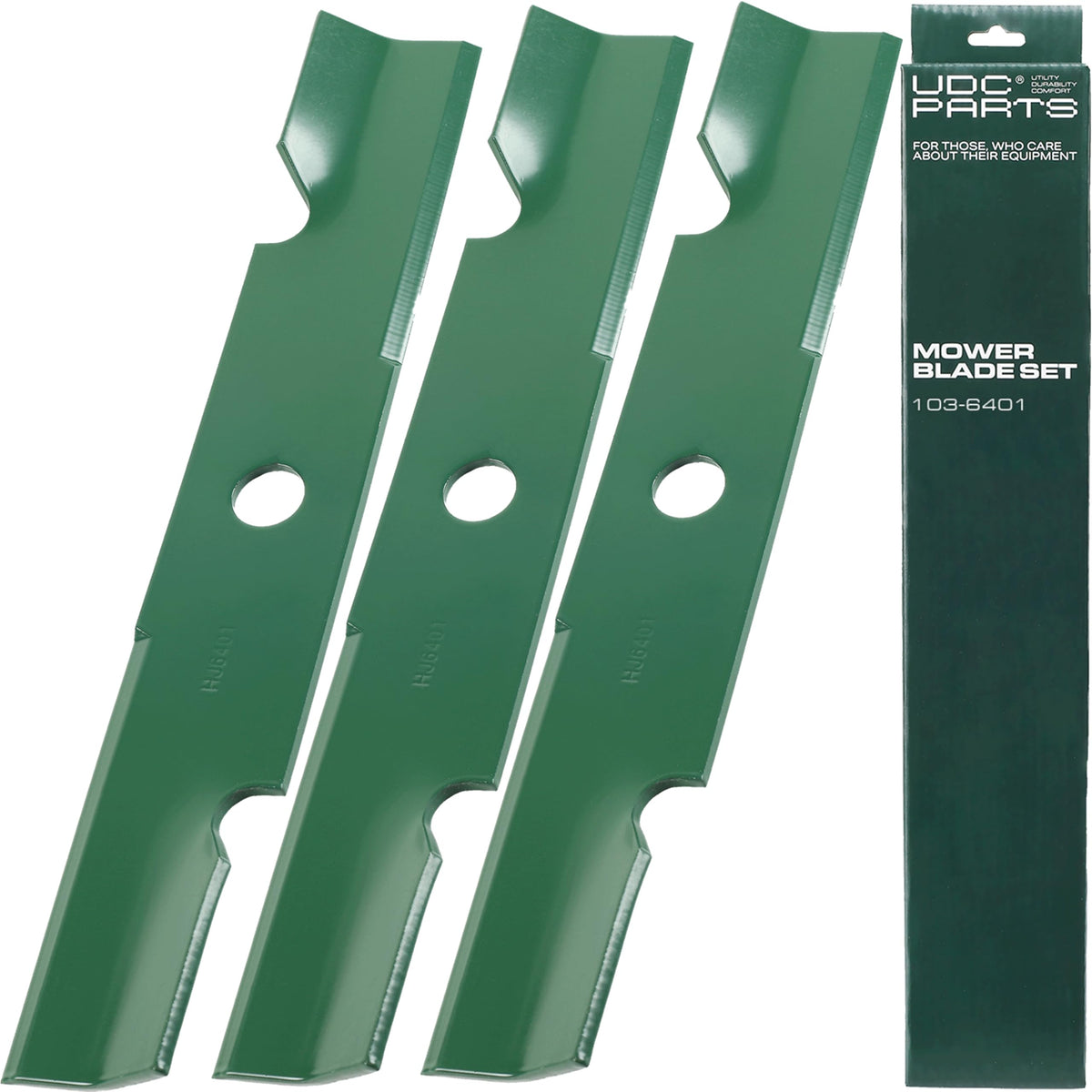 UDC Parts 103-6401 blades pack front view for Exmark 48-inch mowers, high lift performance