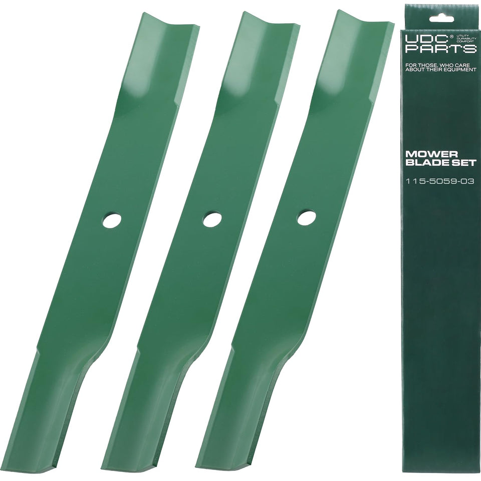 UDC Parts 115-5059-03 mower blades pack close view for compatibility