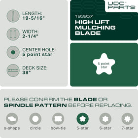 UDC Parts 193957 blade with 38-inch profile for precise cuts