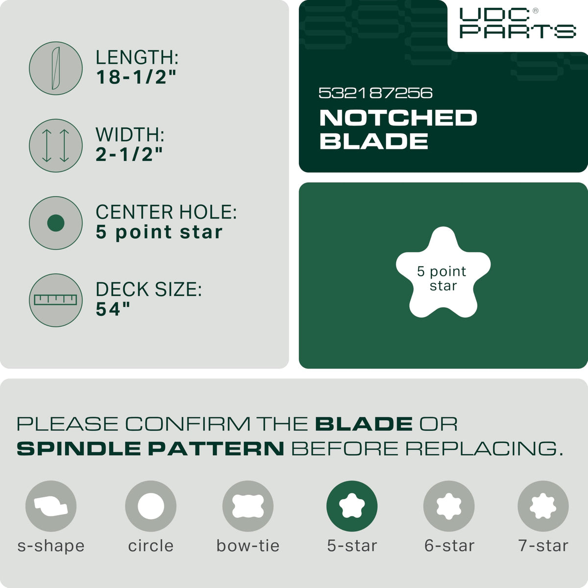UDC Parts 3-pack high lift blades ready for efficient mowing