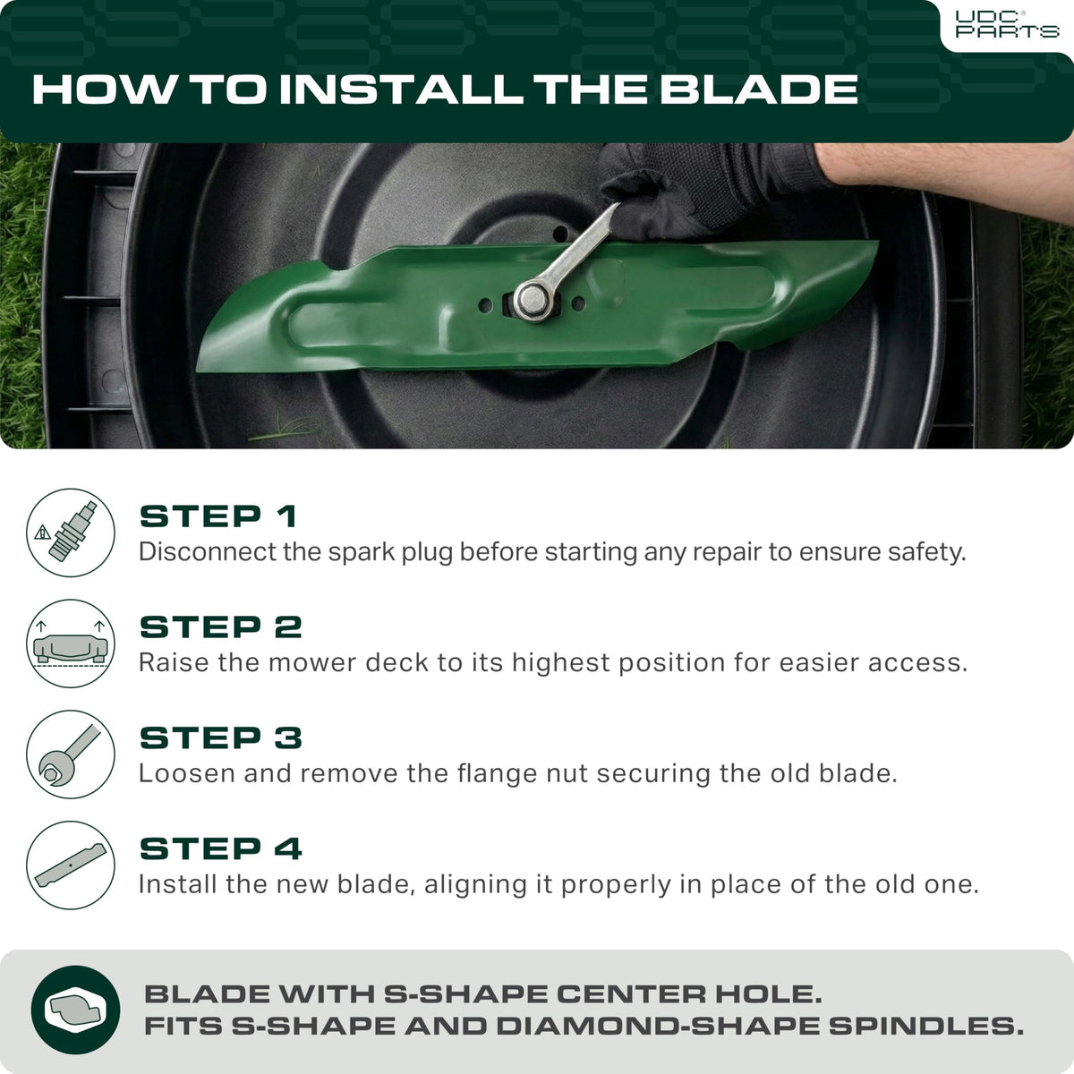 UDC Parts 742P05177A-X blade in use during mowing session.