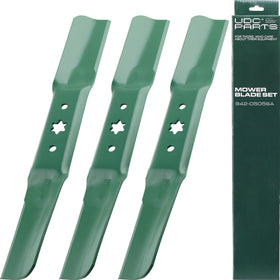 UDC Parts 942-05056A blade for a 54-inch mower with precise 6-point star fit.