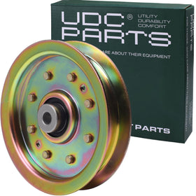 UDC Parts 956-04129 idler pulley on Cub Cadet deck for reliable belt alignment.