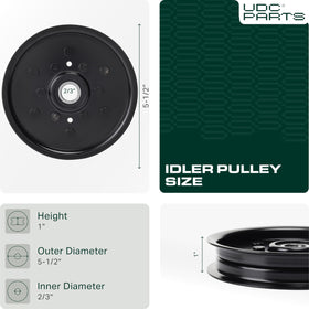 UDC Parts AM121602 idler pulley replacement aids John Deere AM106627 compatibility.