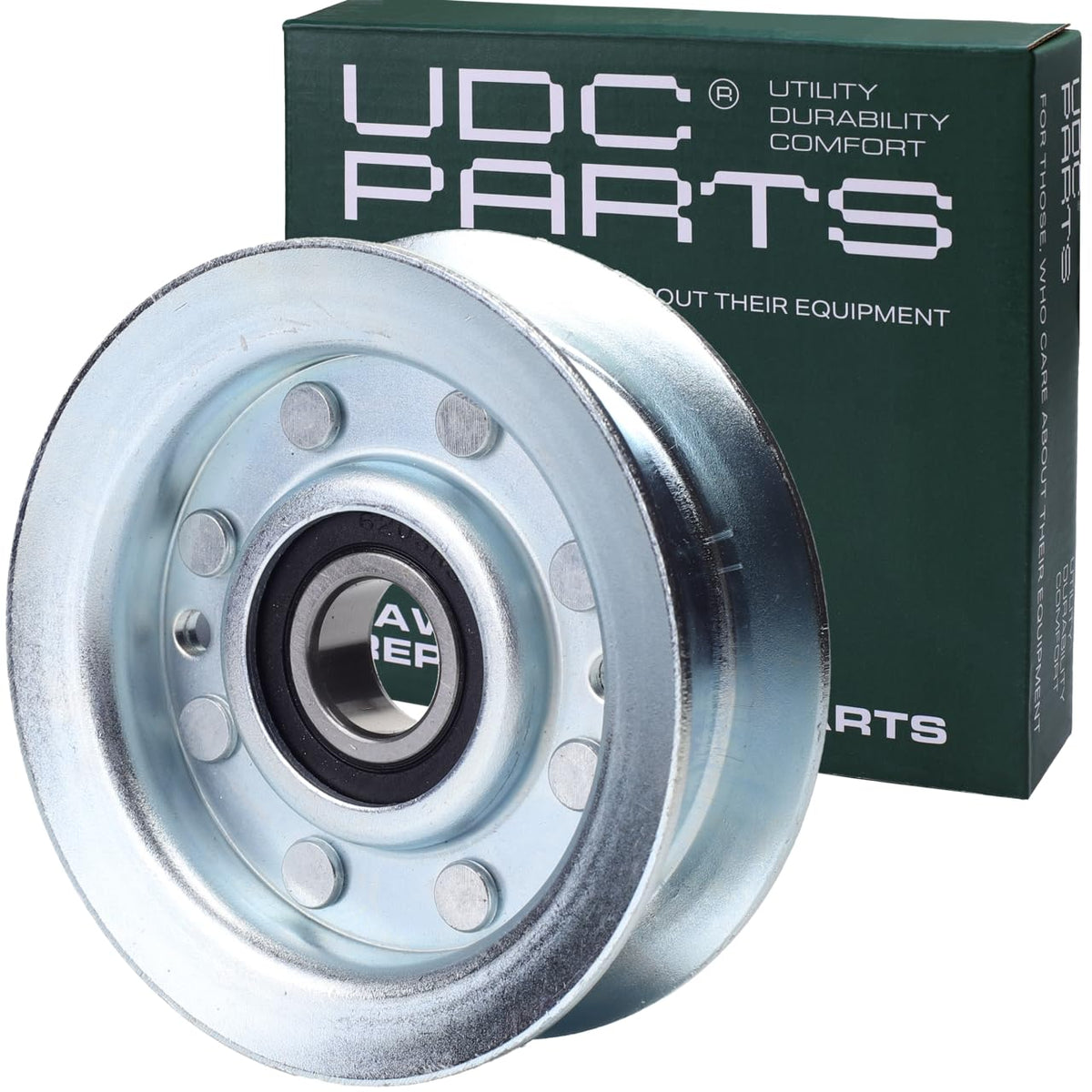 UDC Parts GY22172 idler pulley close-up shows smooth belt guidance