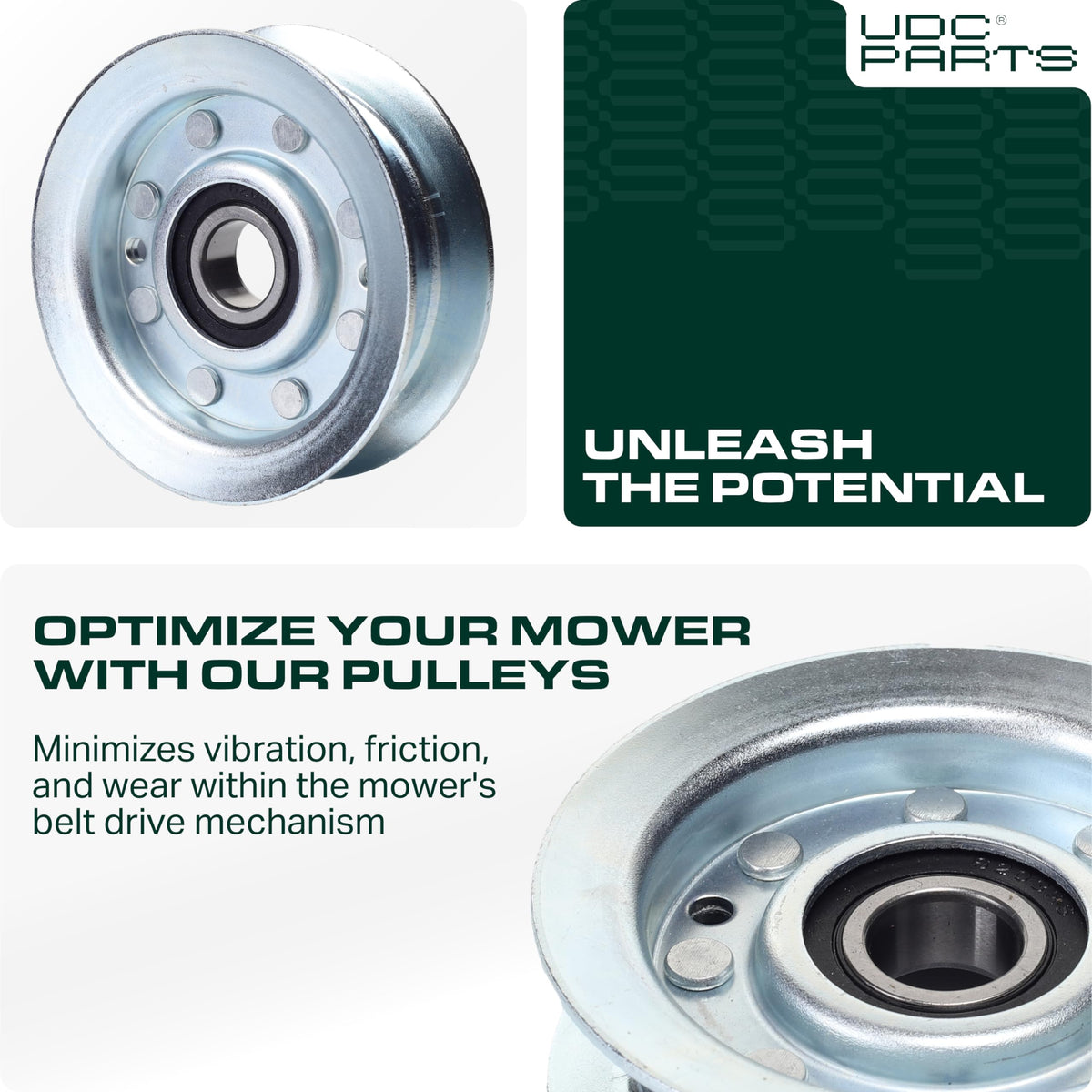 UDC Parts GY22172 idler pulley installed on a mower deck for reference