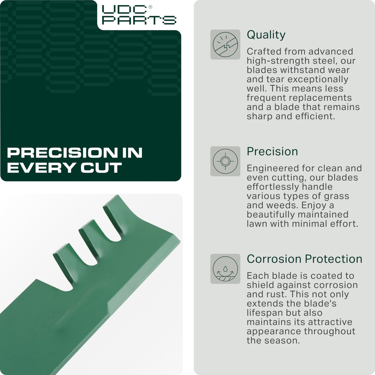 UDC Parts Husqvarna 48-inch deck label confirms compatibility and fit.