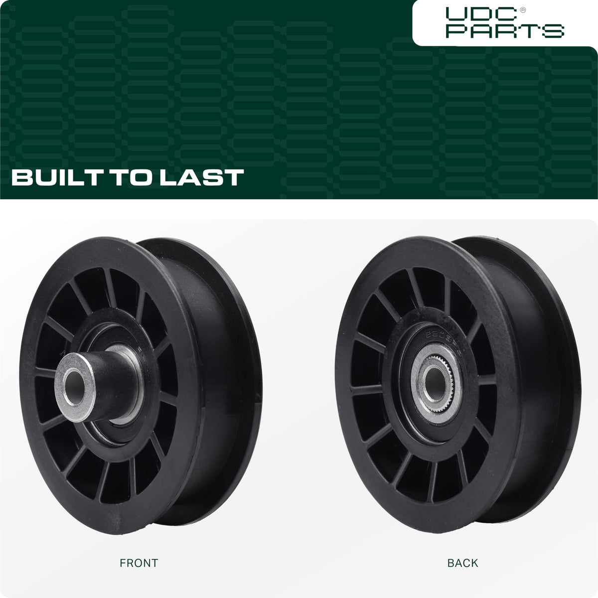 UDC Parts Husqvarna idler pulley for YTH series—compatible with multiple models.