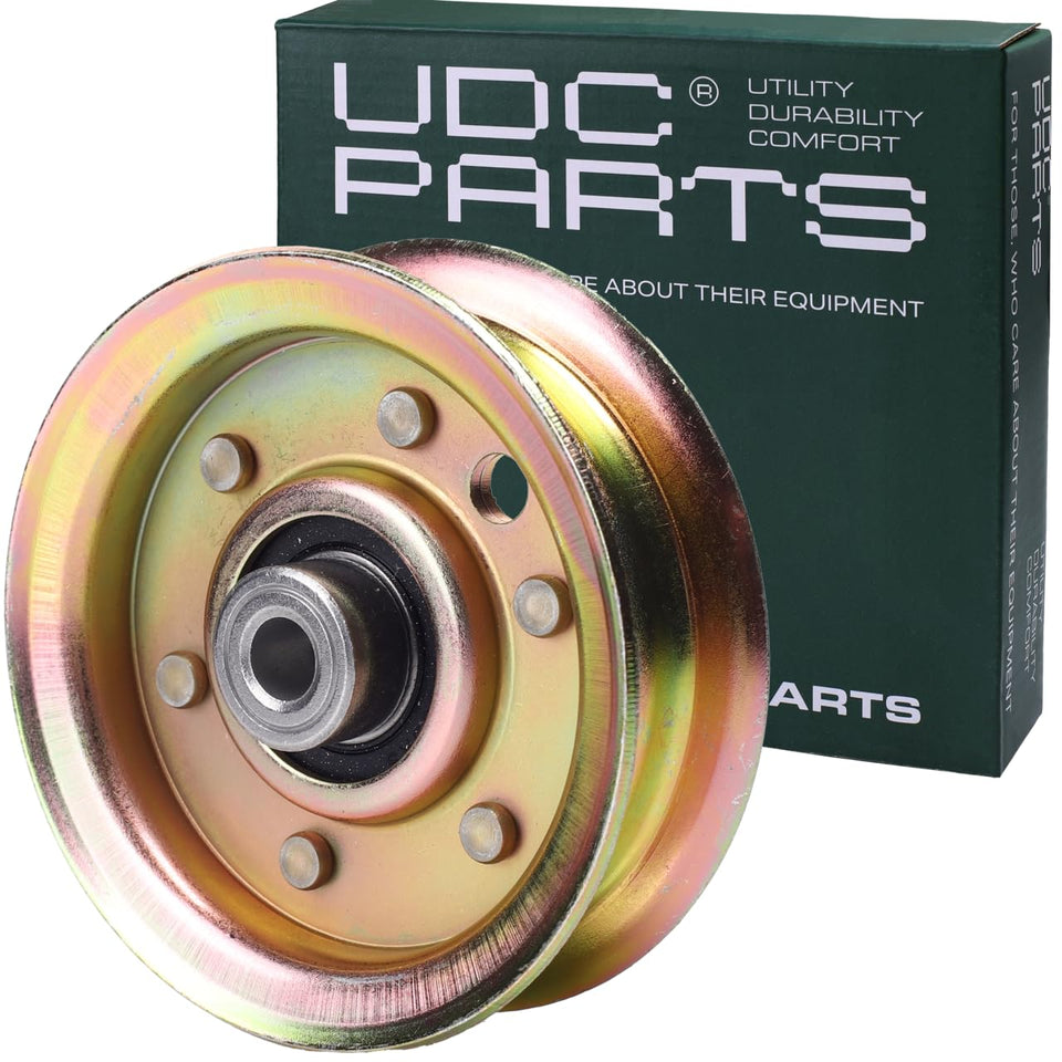 UDC Parts idler pulley front view with compact profile for smooth operation