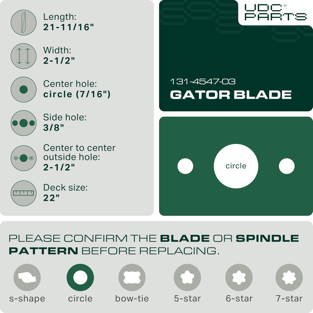 UDC Parts Toro 131-4547-03 blade side view highlights balanced weight for even mowing.