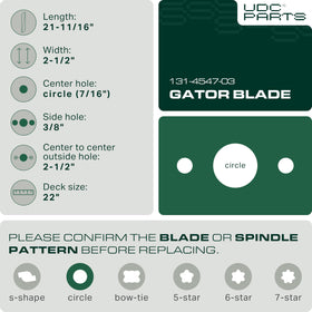 UDC Parts Toro 131-4547-03 blade side view highlights balanced weight for even mowing.