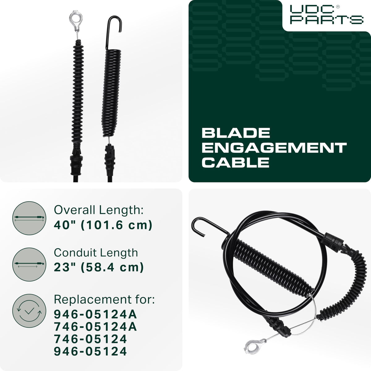 UDC Parts blade engagement cable fits Troy-Bilt Bronco 42 smoothly.