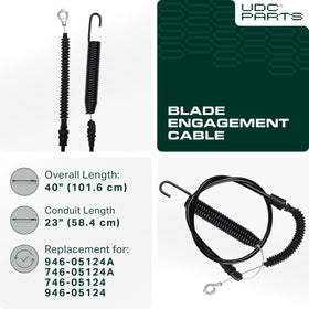 UDC Parts blade engagement cable fits Troy-Bilt Bronco 42 smoothly.