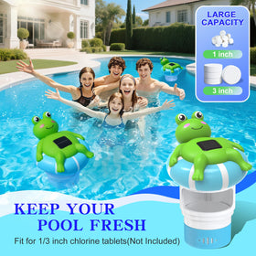Uekars adjustable-release chlorine floater controls dispensing rate.